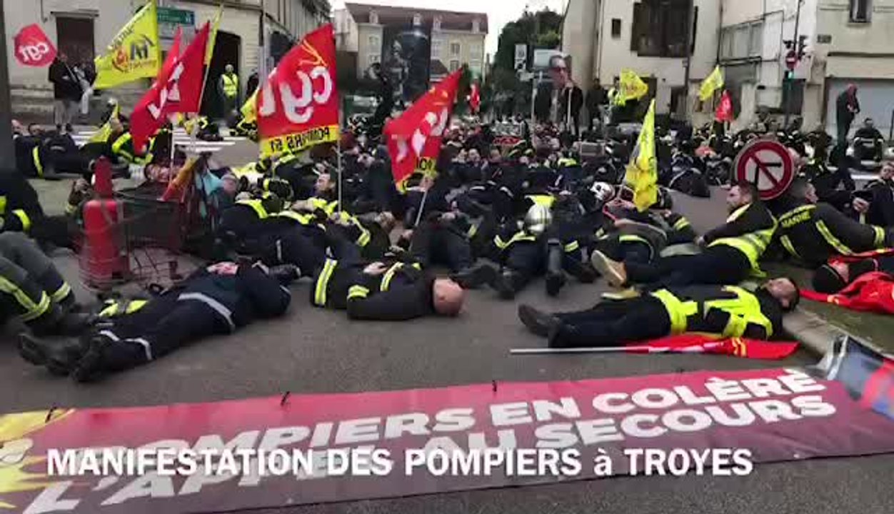 Manif pompiers à Troyes par ça bouge à Troyes