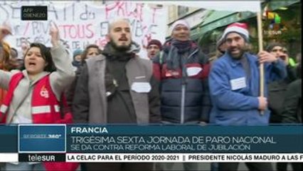 Sindicatos de Francia paran labores contra la reforma de pensiones