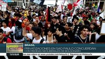 Estudiantes de Sao Paulo marchan contra alza del transporte público