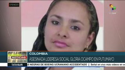 Colombia: asesinan a lideresa social Gloria Ocampo en Putumayo