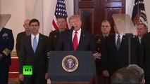 Presidente de EE.UU Trump ofrece un discurso tras el ataque de Irán contra las bases en Irak que alberga tropas de EE.UU