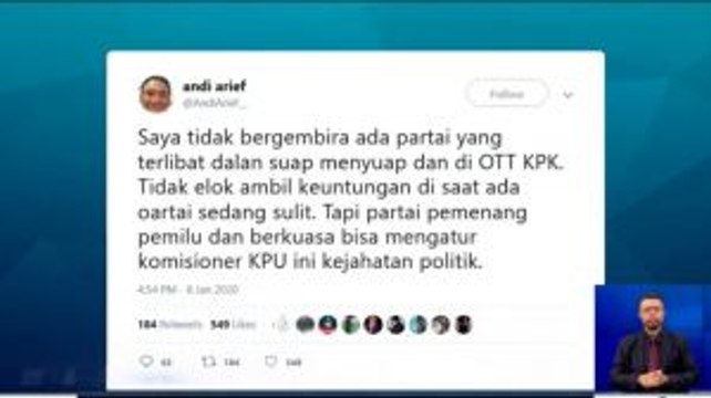 Andi Arief: OTT Komisioner KPU adalah Kejahatan Politik