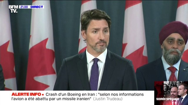Crash du Boeing en Iran: Selon nos informations, l'avion a été abattu par un missile iranien déclare Justin Trudeau