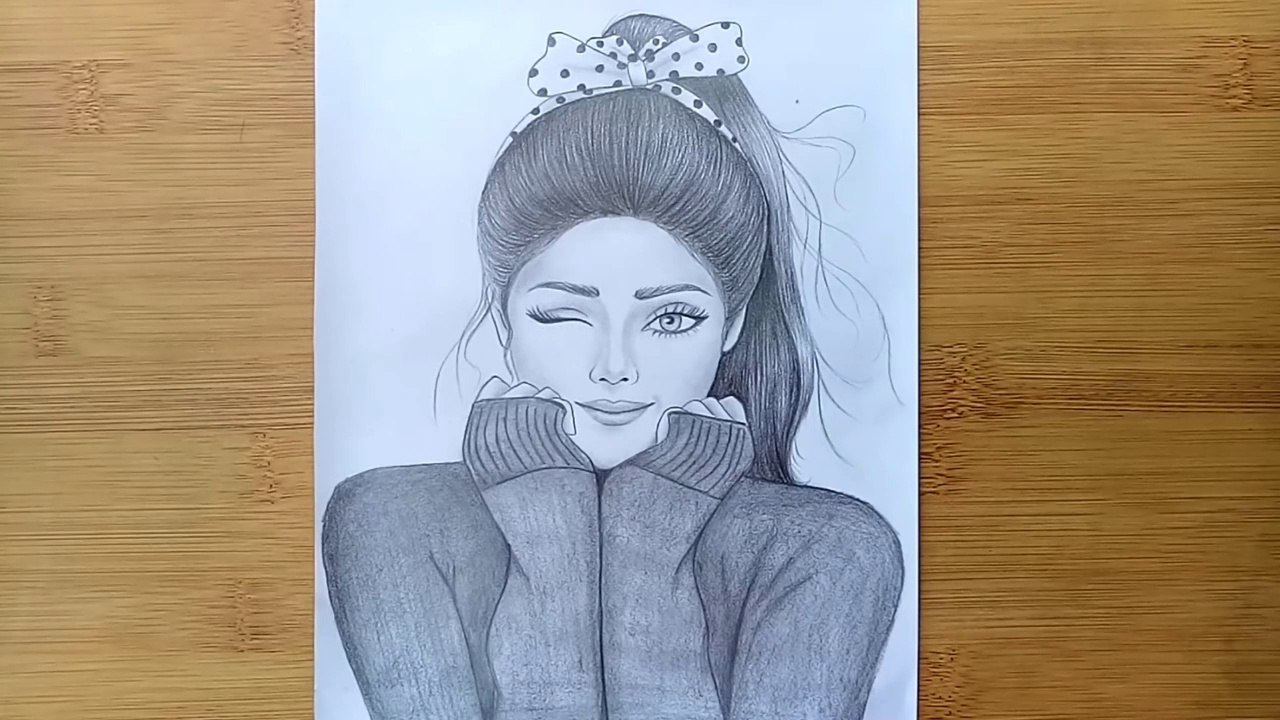 A Cute Girl - Drawing Tutorial _ How to draw a girl - Step by step _ Pencil Sketch