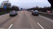 Shocking moment truck smashes into car and drags it across UK motorway