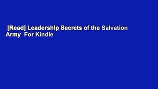 [Read] Leadership Secrets of the Salvation Army  For Kindle