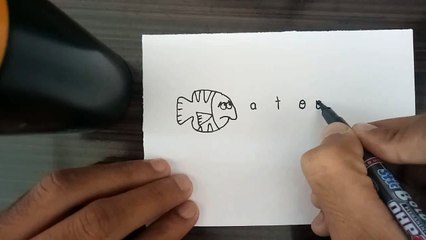 Save water _ Save Earth _ How to turn words Water into Strong Message. Drawing
