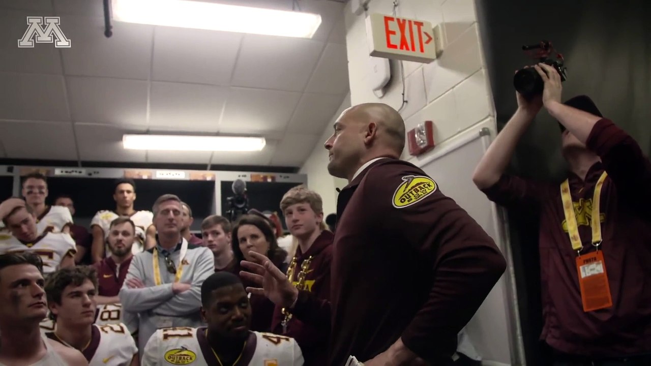 P.J. Fleck's Postgame Locker Room Speech: 2020 Outback Bowl Win vs. Auburn