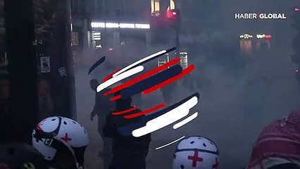 Kaosun sürdüğü Fransa'da polisten sert müdahale!