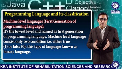 MBA || Dr. Sudhir Dawra || Programming Language And its Classification || TIAS || TECNIA TV