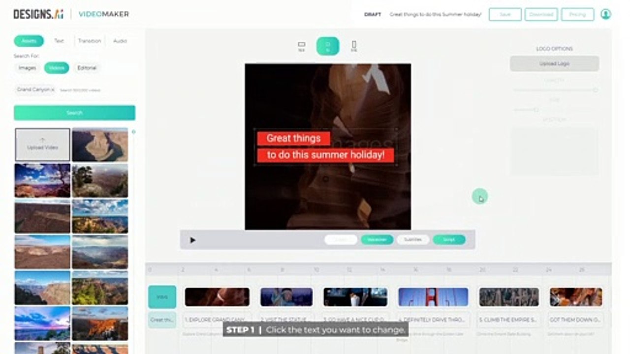 How To Edit Text Styles With Videomaker | Designs.ai