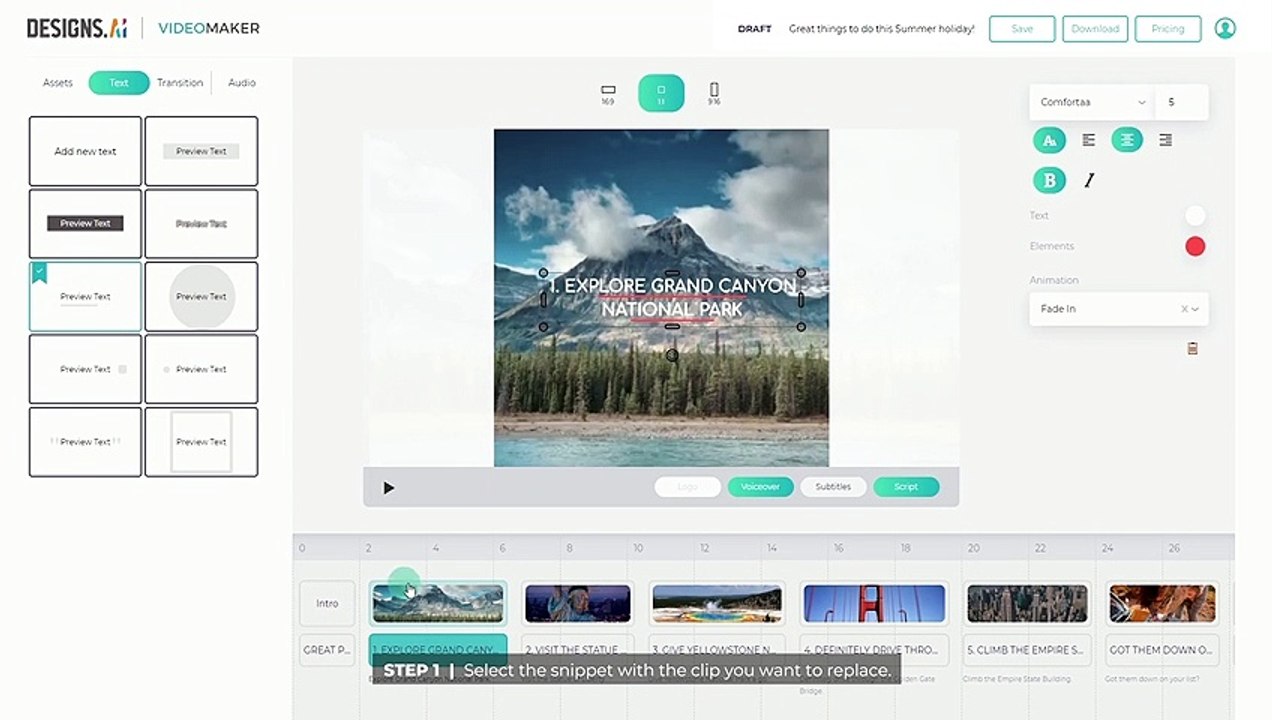 How To Change Pre-selected Videos or Images with Videomaker | Designs.ai