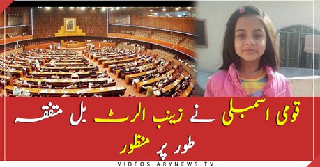 NA Passes Zainab Alert Bill For Response, Recovery Of Missing Children