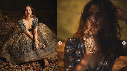 Janhvi Kapoor stuns as the golden girl in a Traditional  Lehenga । Boldsky