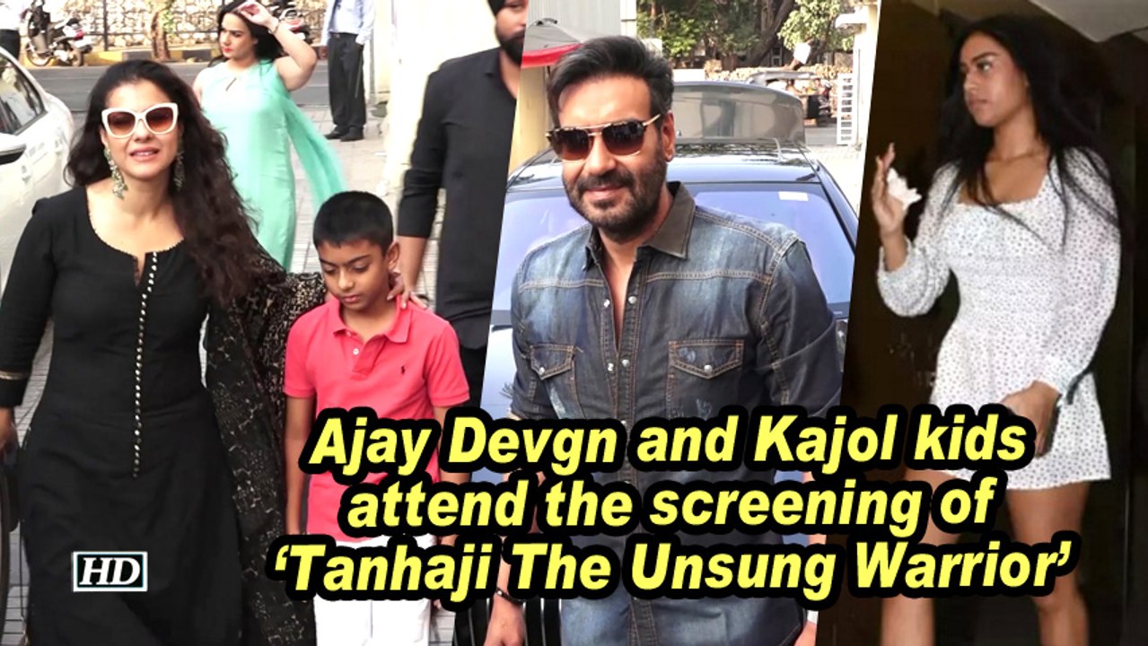 Ajay Devgn and Kajol kids attend the screening...