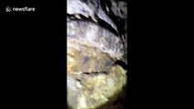Creepy cave in north Wales has walls covered with monstrous carvings and weird symbols