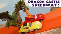 Hot Wheels Dragon Racing Challenge with Disney Pixar Cars 3 Lightning McQueen Funlings Race with Toy Story 4 Forky and Frozen 2 Elsa Full Episode English
