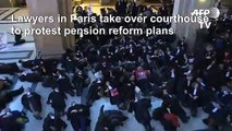 Lawyers take over Paris courthouse to protest pension reform plans