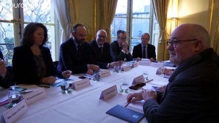 Sin avances tras la reunión entre Gobierno y sindicatos franceses