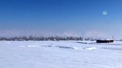 Köyün su şebekesi donunca iki kilometre uzaklıktaki kuyudan bidonlarla su taşıdılar