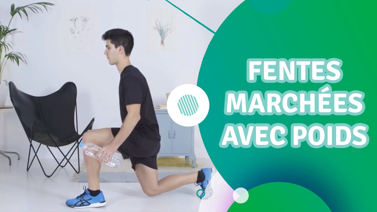 Fentes marchées  avec poids -  Santé Physique
