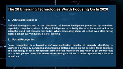 Top 20 Emerging Technologies for you to focus on in 2020 video
