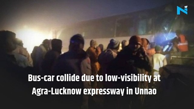 Bus-car collide due to low-visibility at Agra-Lucknow expressway in Unnao