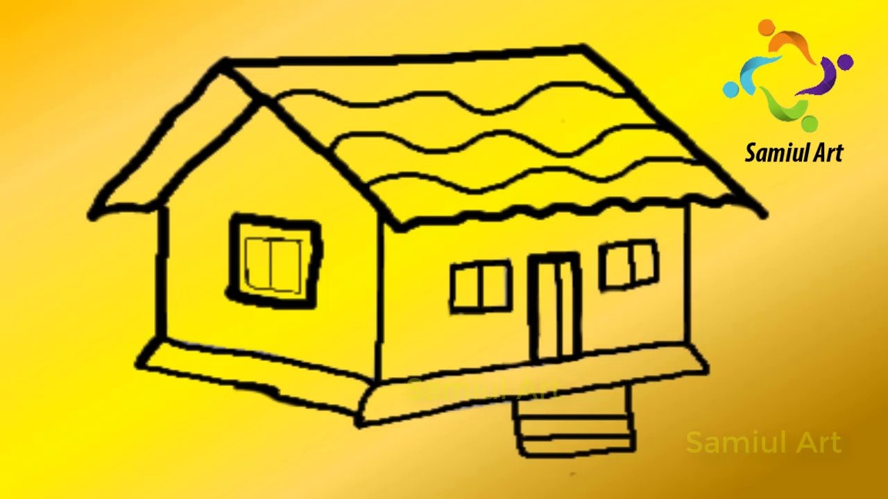 How to Draw a House step by step।।Kids Drawing।।Samiul Art.