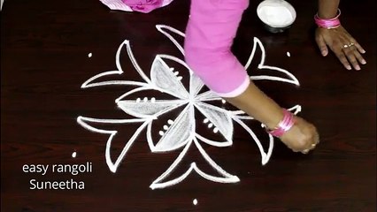 Beautiful daily kolam    Easy rangoli with 7 dots    New muggulu    Latest designs