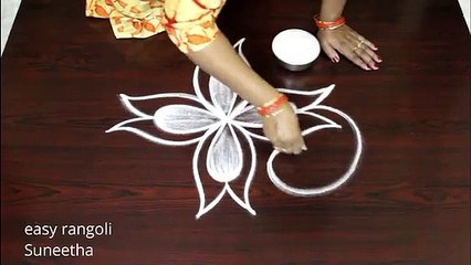 Beautiful flower kolam with out dots    Latest rangoli    free hand flower muggulu    cute designs