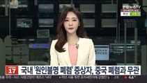 국내 '원인불명 폐렴' 증상자, 중국 폐렴과 무관