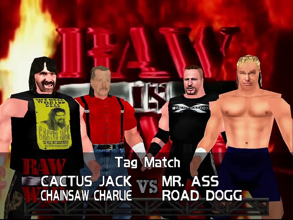 Warzone- WWF Attitude Mod Matches Cactus Jack & Chainsaw Charlie vs The New Age Outlaws