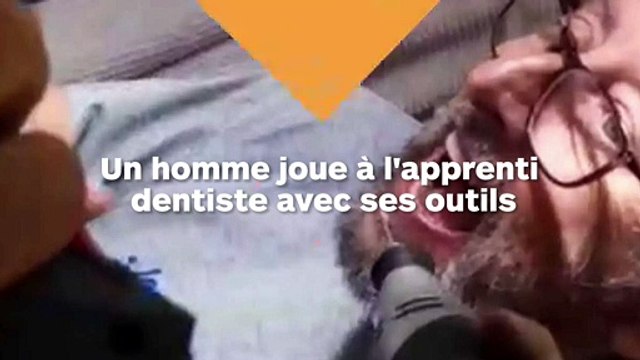 Il s'opère lui-même des dents avec des outils de bricolage