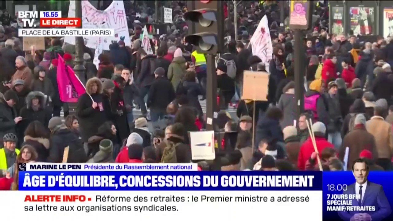 Marine Le Pen sur le retrait provisoire de l'âge pivot: "Rien ne change de l'opinion très négative que nous avons de cette réforme des retraites"