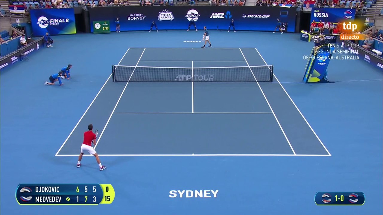 Djokovic vs Medvedev last games ATP Cup 11/01/20 TDP