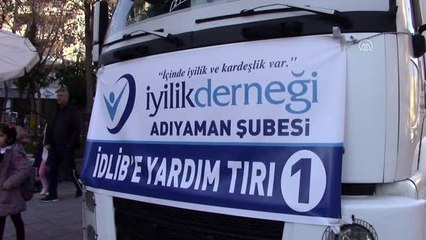 Adıyaman'dan, İdlib'e 2 tır insani yardım malzemesi gönderildi