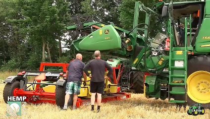 Hempflax/Groenoord  hempharvest 2019 Double Cut Combine.