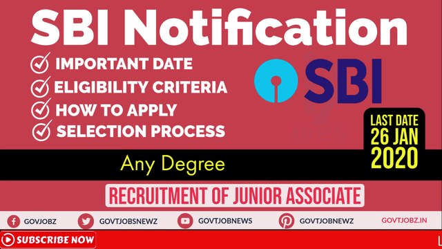 SBI Clerk Recruitment 2020 – 8134 Junior Associates