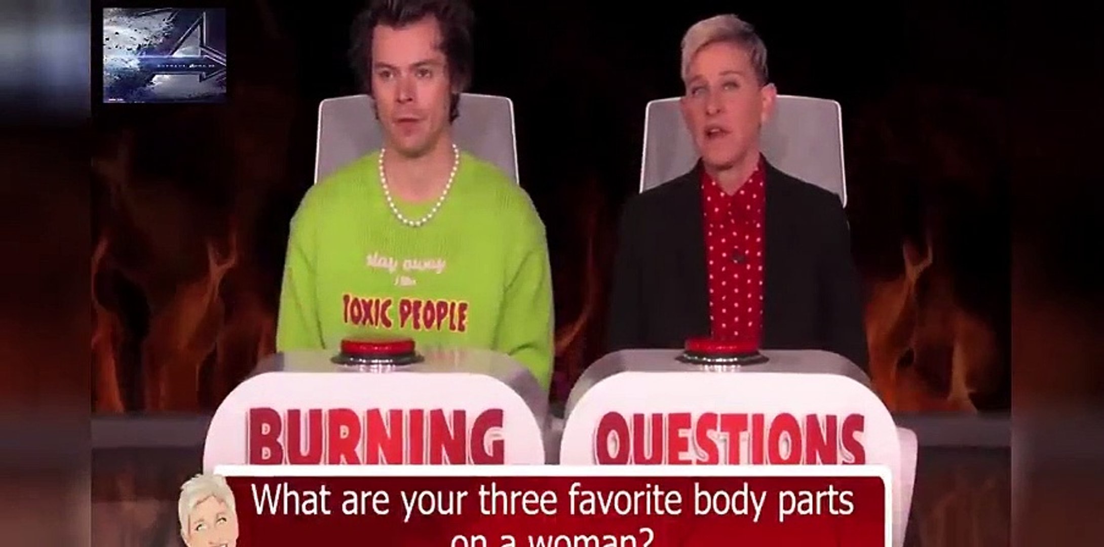 ⁣Harry Styles Answers Ellen’s ‘Burning Questions’