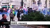 شاهد: السترات الصفراء تنضم للاحتجاجات في باريس ضد إصلاح أنظمة التقاعد