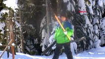 Bolu arkut dağı kayak merkezi'nde hafta sonu yoğunluğu