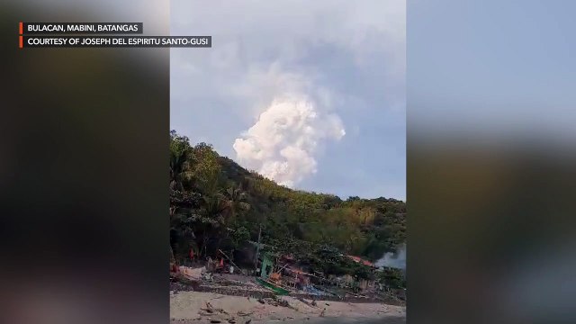 Timelapse of Taal Volcano activity from Mabini, Batangas