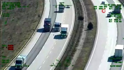 Gaziantep'te helikopter destekli trafik denetimi