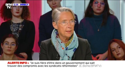 Élisabeth Borne: "Il n'y a plus aucune raison que ce mouvement de grève se poursuive" après les annonces sur l'âge pivot