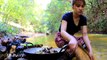 Primitive Beautiful Girl Cooking In River - Cooking And Eating Delicious