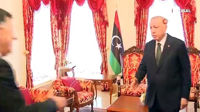 Dolmabahçe'de kritik görüşme! Cumhurbaşkanı Erdoğan ve Libya Başbakanı Sarrac bir araya geldi