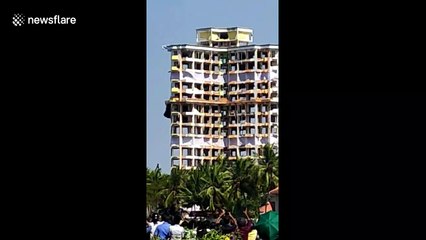 Luxury apartment block demolished in India over planning rules