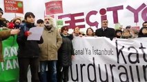 Ya Kanal Ya İstanbul Koordinasyonu'nun Küçükçekmece'de yaptığı basın açıklaması