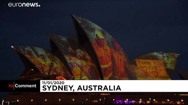 Iconic Sydney Opera House lights up sails in tribute to firefighters