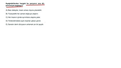 Sıradışı Analiz Yayınları TYT 3. Deneme Sınavı - Türkçe 37. Soru